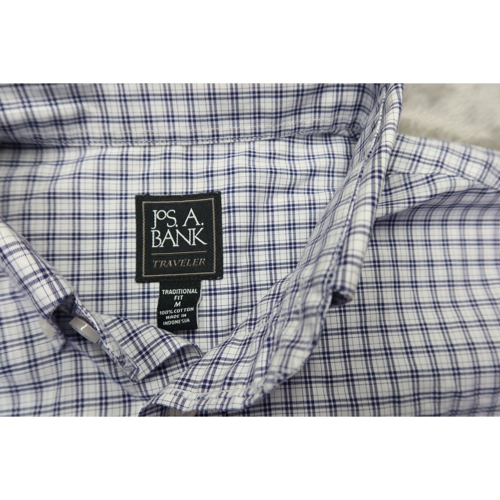 Lot of 2 Jos A Bank Traveler Traditional Fit Plaid Button Down Shirts Men's M - Picture 6 of 10